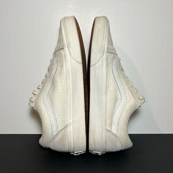 Womens VANS Old Skool Beige White Low Top Shoes / Size 7.5 - Picture 6 of 9